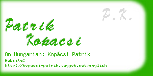 patrik kopacsi business card