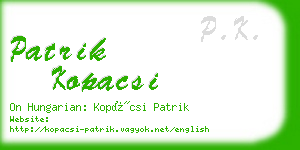 patrik kopacsi business card